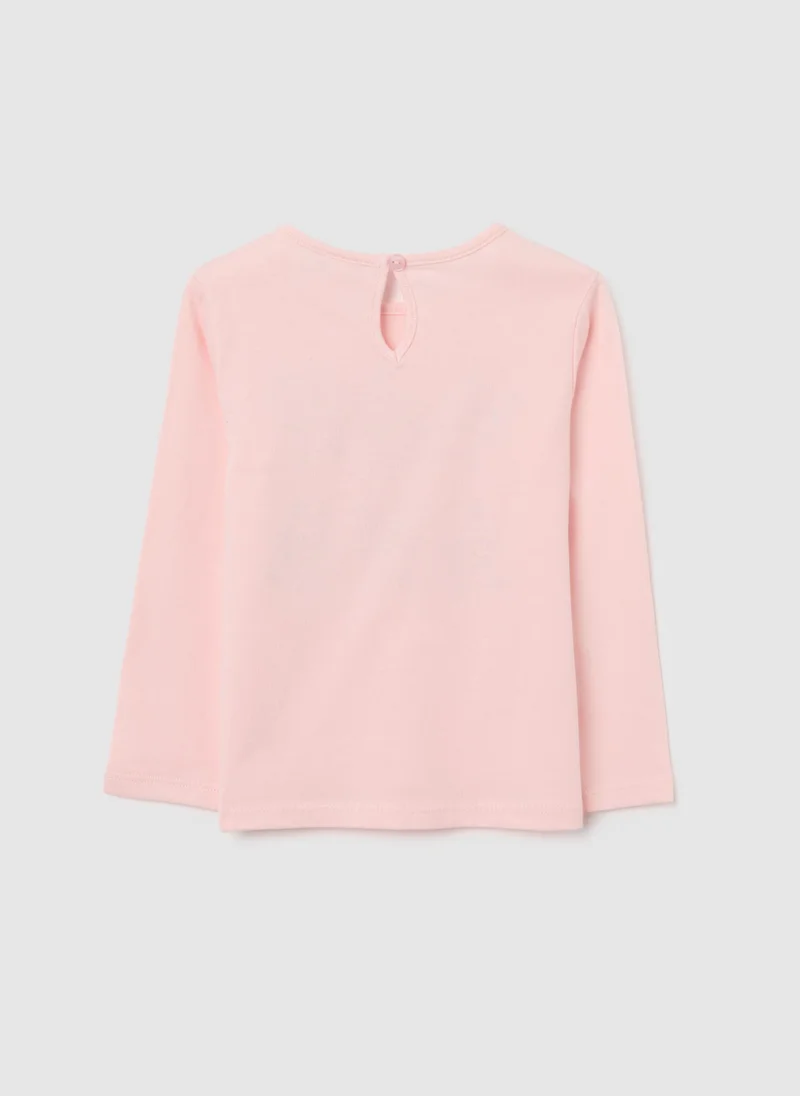 Ovs OVS Pink Cotton Regular Fit Girls' Shirt
